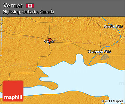 Political 3D Map of Verner