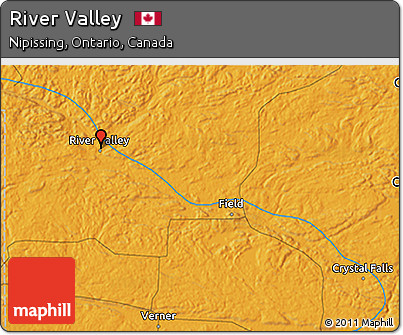 Political 3D Map of River Valley