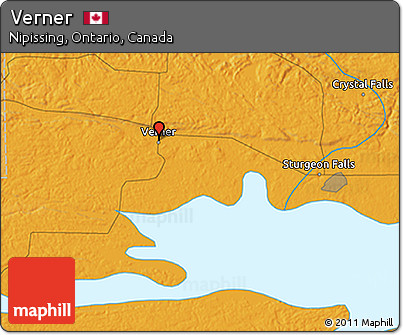 Political 3D Map of Verner