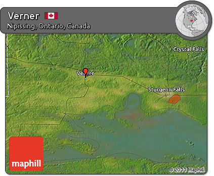 Satellite 3D Map of Verner