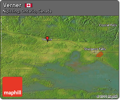 Satellite 3D Map of Verner