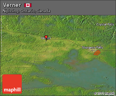 Satellite 3D Map of Verner