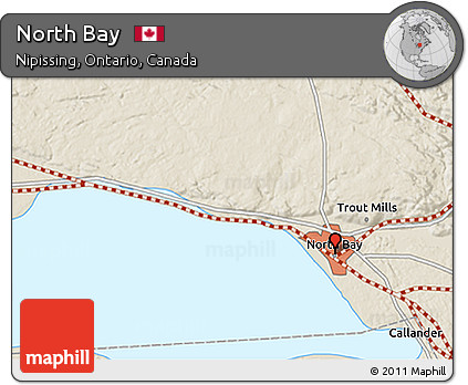 Shaded Relief 3D Map of North Bay