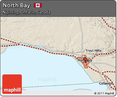 Shaded Relief 3D Map of North Bay