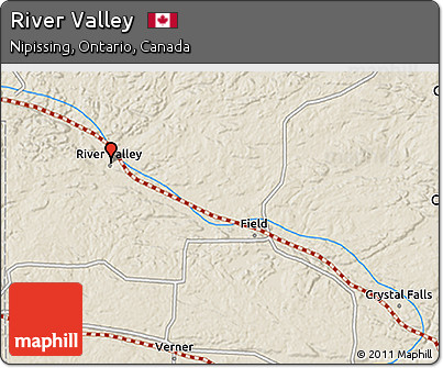 Shaded Relief 3D Map of River Valley