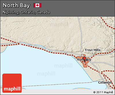 Shaded Relief 3D Map of North Bay