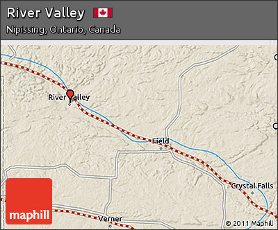 Shaded Relief 3D Map of River Valley