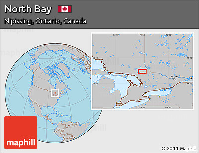 Gray Location Map of North Bay