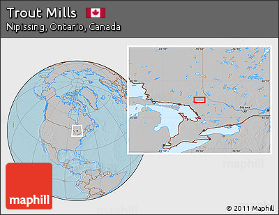 Gray Location Map of Trout Mills, hill shading