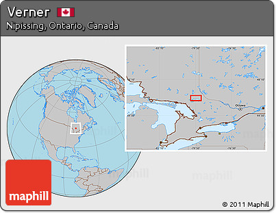 Gray Location Map of Verner