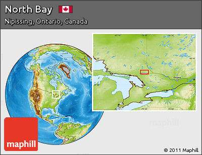 Physical Location Map of North Bay