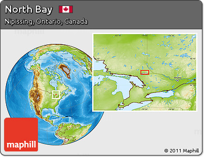 Physical Location Map of North Bay