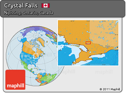 Political Location Map of Crystal Falls