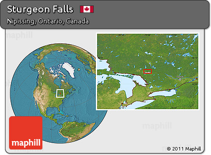 Satellite Location Map of Sturgeon Falls