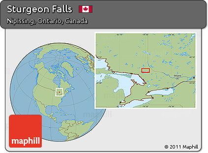 Savanna Style Location Map of Sturgeon Falls