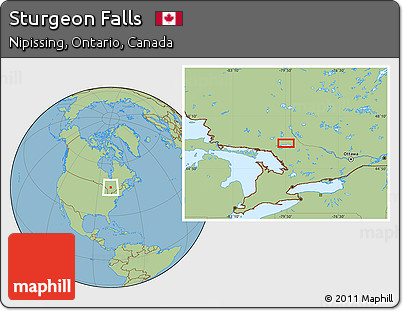 Savanna Style Location Map of Sturgeon Falls