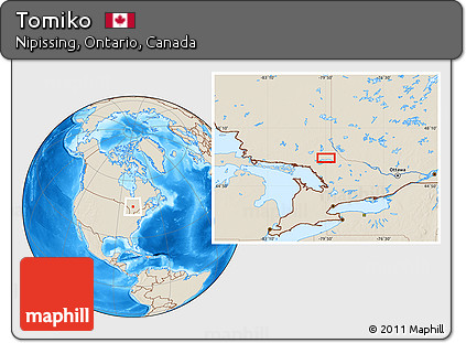 Shaded Relief Location Map of Tomiko
