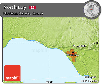 Physical Map of North Bay
