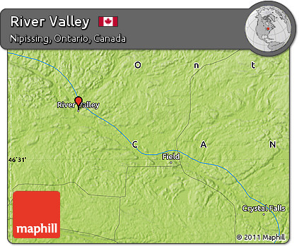 Physical Map of River Valley