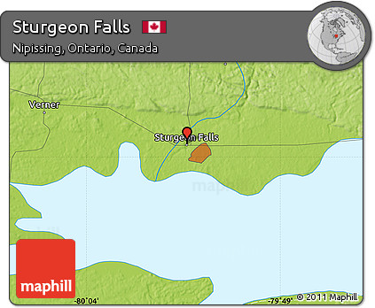 Physical Map of Sturgeon Falls