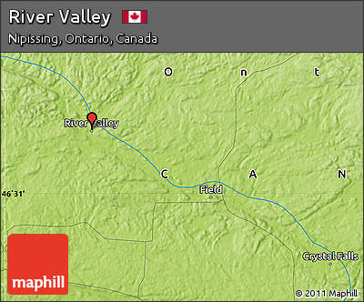 Physical Map of River Valley
