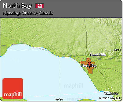 Physical Map of North Bay