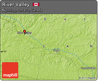 Physical Map of River Valley