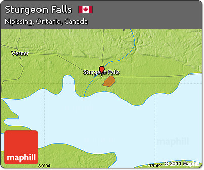 Physical Map of Sturgeon Falls