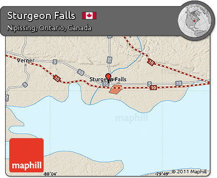 Shaded Relief Map of Sturgeon Falls