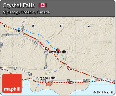 Shaded Relief Map of Crystal Falls