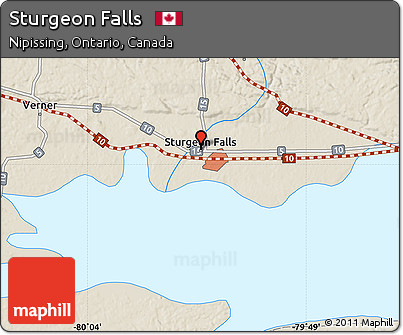 Shaded Relief Map of Sturgeon Falls