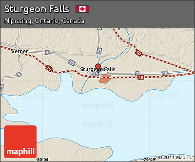 Shaded Relief Map of Sturgeon Falls