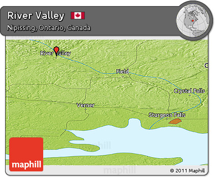 Physical Panoramic Map of River Valley