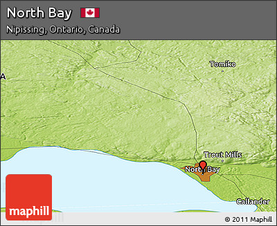 Physical Panoramic Map of North Bay