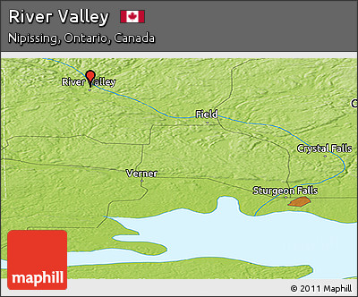 Physical Panoramic Map of River Valley