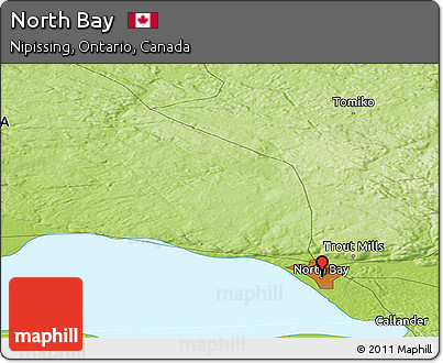 Physical Panoramic Map of North Bay