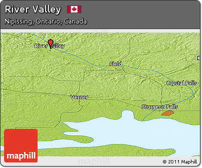 Physical Panoramic Map of River Valley