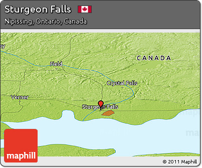 Physical Panoramic Map of Sturgeon Falls