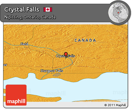 Political Panoramic Map of Crystal Falls