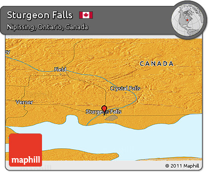Political Panoramic Map of Sturgeon Falls