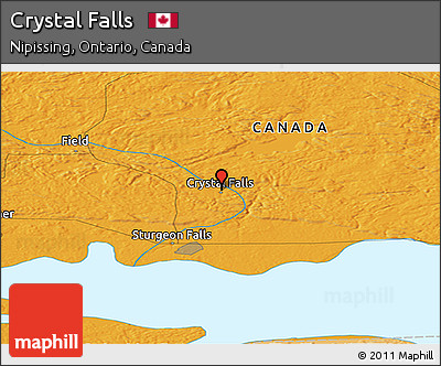 Political Panoramic Map of Crystal Falls