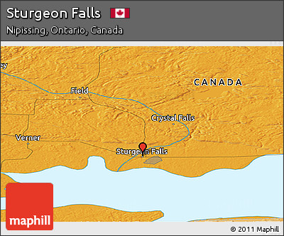 Political Panoramic Map of Sturgeon Falls