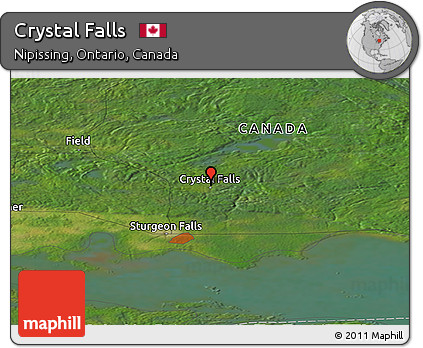 Satellite Panoramic Map of Crystal Falls