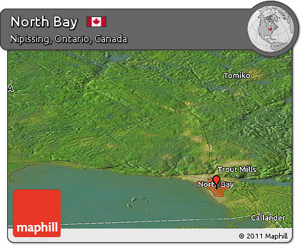 Satellite Panoramic Map of North Bay