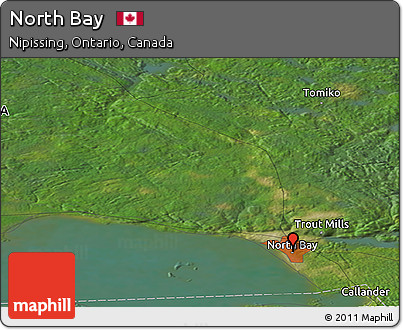 Satellite Panoramic Map of North Bay
