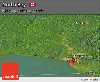 Satellite Panoramic Map of North Bay