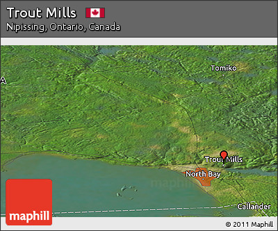 Satellite Panoramic Map of Trout Mills