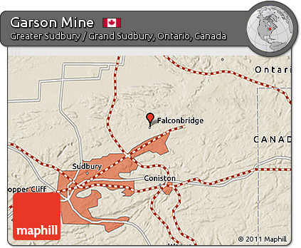 Shaded Relief 3D Map of Garson Mine