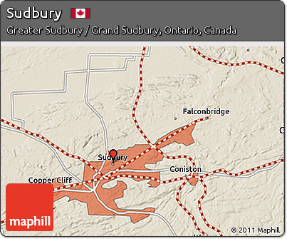Shaded Relief 3D Map of Sudbury