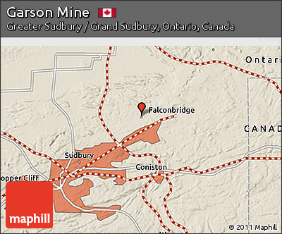 Shaded Relief 3D Map of Garson Mine